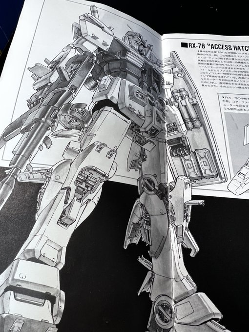 カトキ版のイラストつき解説に大河原先生の画稿にモデラーさんの徹底改修作例まで載って気持ちを盛り上げて出来上がるのがコレ
関節丸パーツを赤く塗るの新鮮だな 