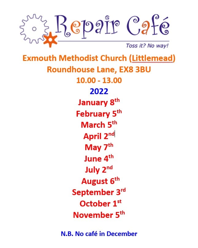 Do you have anything in need of repair? 🔧At #RepairCafeExmouth, you'll find tools and materials, and receive expert advice from volunteers to make repairs together - open 10am-1pm, first Saturday of every month!

#Repair #Exmouth #Zerowaste