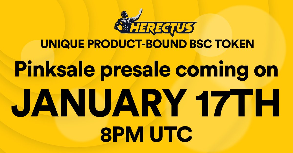 Herectus - Public🔥$BIGD🔥Presale will happen on January 17th, 8pm UTC! 🚀🚀🚀

💸Presale will take place here: 
pinksale.finance/#/launchpad/0x…

✅Visit our telegram group for more information!
t.me/herectus

#BIGD #BSC #100xGems #Herectus #crypto #cryptocurrency #pinksale