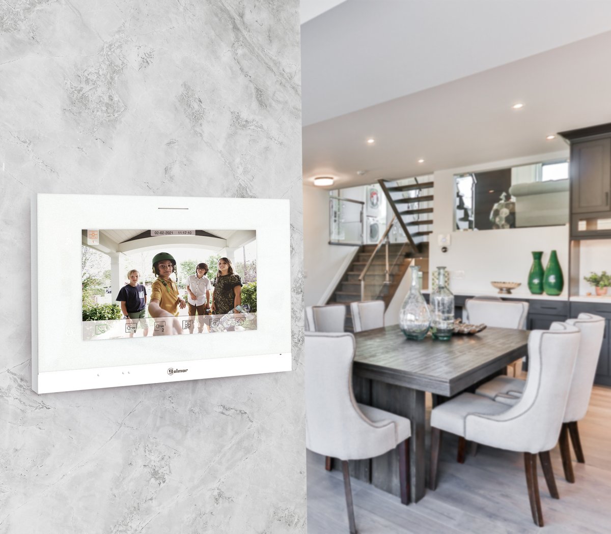 KUNST HOEFT NIET DUUR TE ZIJN! ART 7/GTwin is het betaalbare stukje moderne kunst aan de muur. 7" h.r. beeldscherm &amp; verlichte capacitieve toetsen. Dit één v.d. 3 #golmar GTwin #deurvideo monitoren. Huidige intercom systeem vervangen? Upgrade volgende systeem dan met ware kunst!