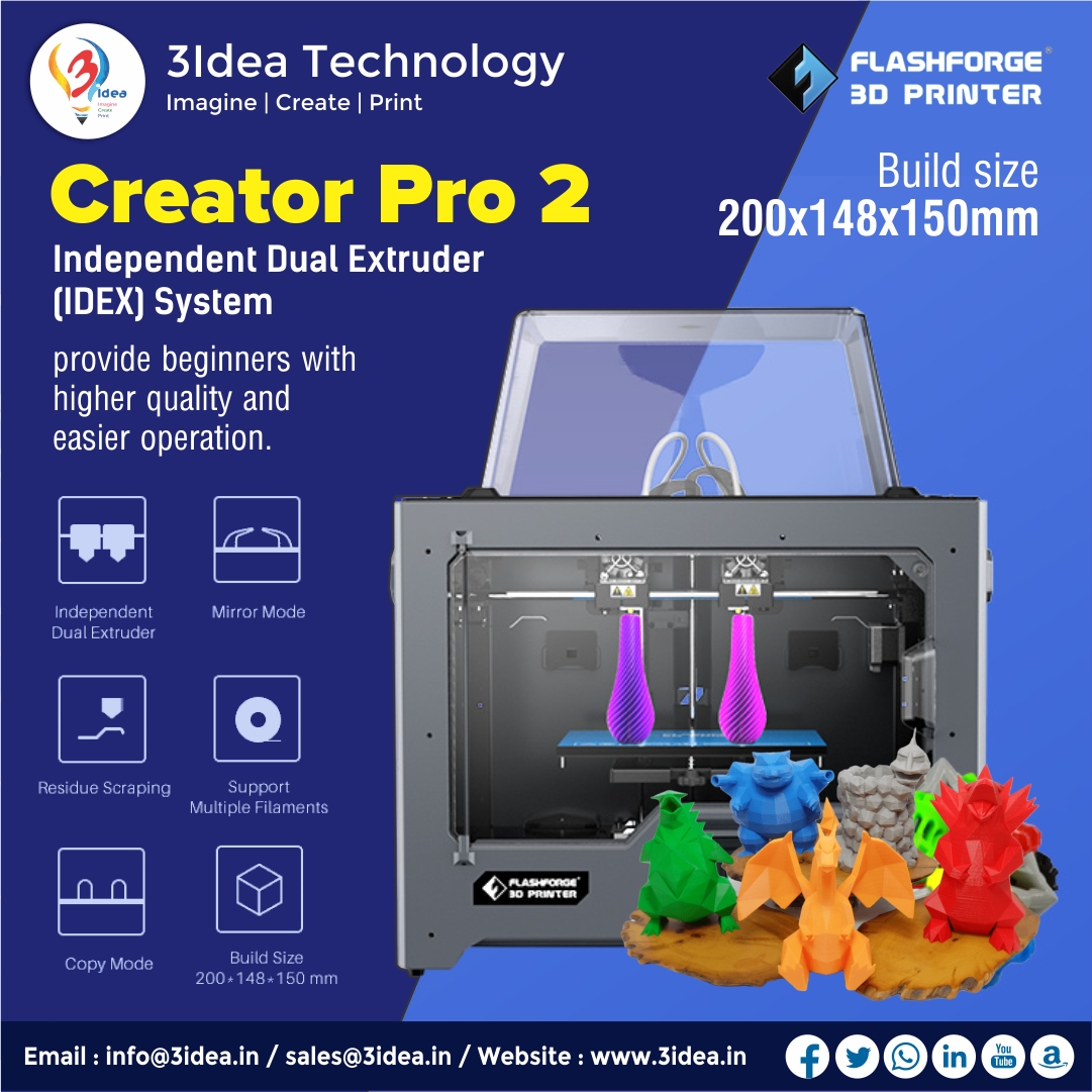 3ideatechnology's tweet image. Flashforge Creator Pro 2
Reliable | Easy-to-use | Dual Extruder System
Buy Links: 3idea.in/3d-printers-14…
Contact us via sales@3idea.in for amazing prices on the latest models or call us on 8956558509 / 8956070076

#Flashforge #flashforgecreator #creatorpro2 #flashforge3dprinter