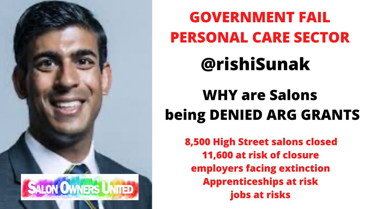 Salon_Owners's tweet image. So @RishiSunak @scullyp WHY are #salons being denied ARG grants across the #uk yet again the #personalcare sector has been FAILED AGAIN we feel for #Hospitality but  #salonowners are in despair #lockdown by drowning in #government debt @SkyNewsBreak  @howtocutit @RachelReevesMP