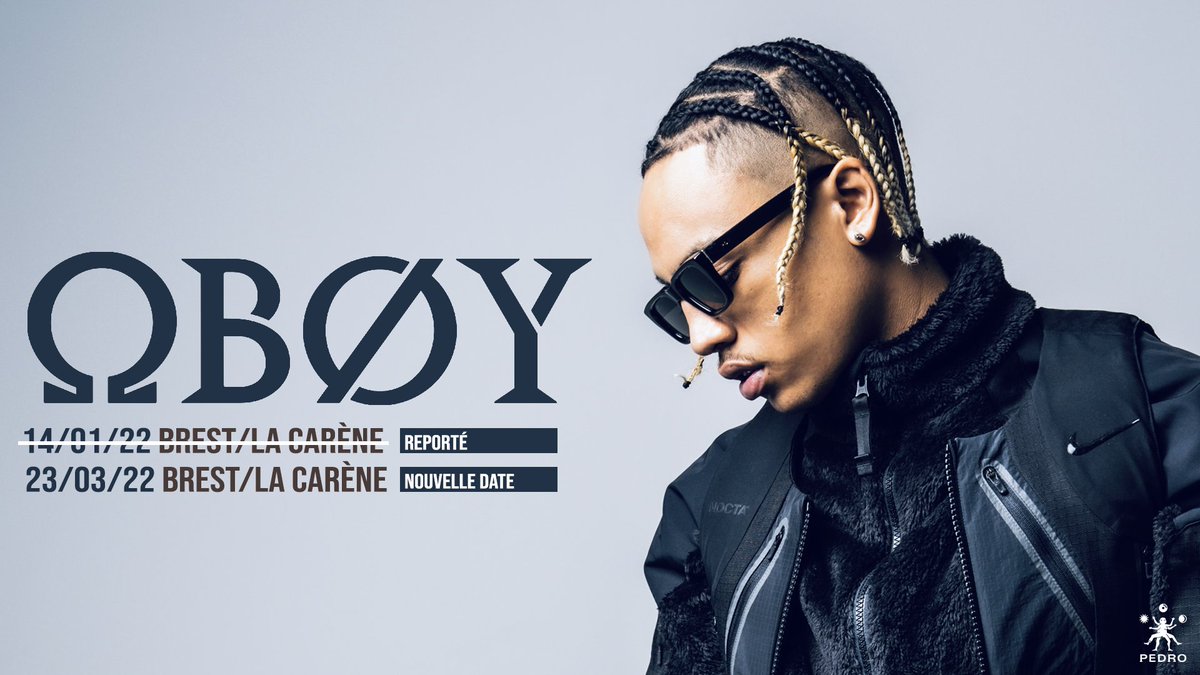 📍<a href="/OBOYofficiel/">OBOY</a> • <a href="/LaCarene/">La Carène</a> #Brest • Concert du 14.01.22 reporté au 23.03.22 | En raison des dernières mesures sanitaires imposées aux producteurs de spectacles, la production d’OBOY est dans l'incapacité de maintenir le concert.🎫Infos/remboursements : regie-scene.com