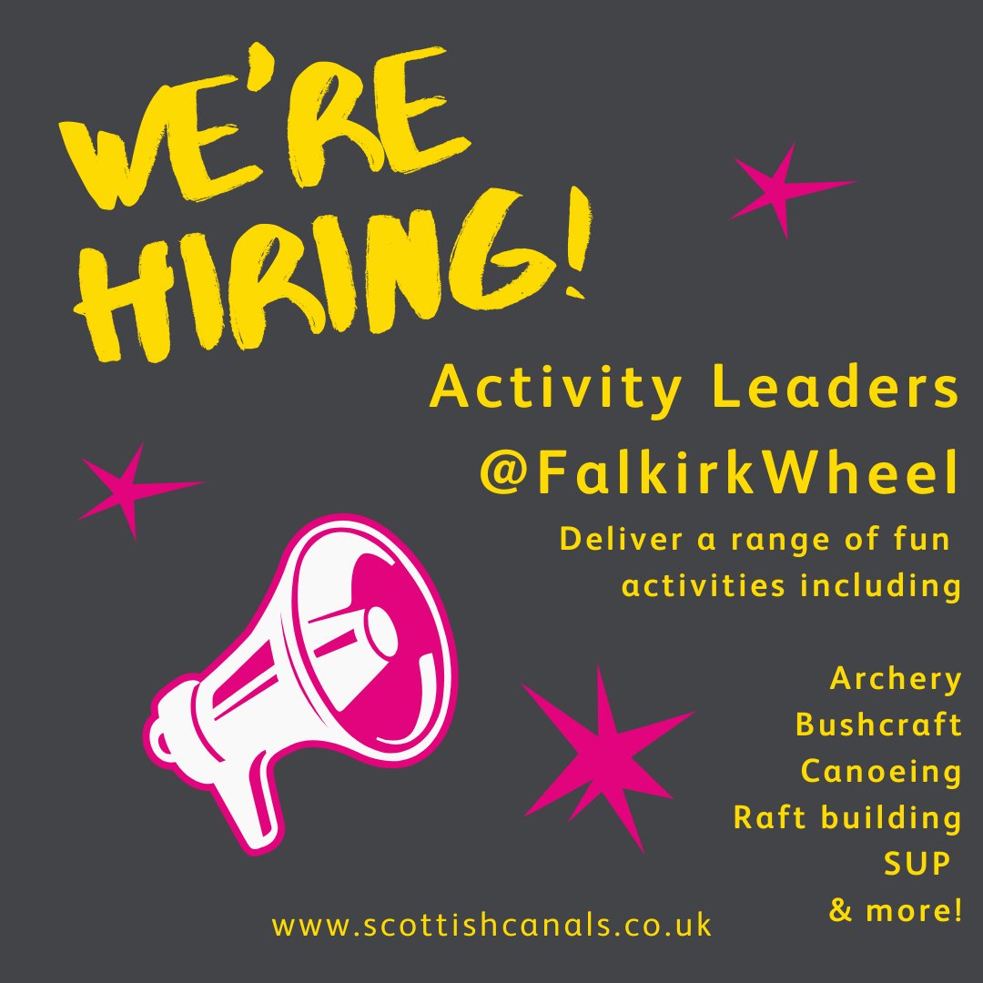 ✨ 𝗝𝗢𝗕 𝗢𝗣𝗣𝗢𝗥𝗧𝗨𝗡𝗜𝗧𝗬 ✨

🎯 Enjoy the great outdoors?
🎯 Fancy a job as an outdoor instructor?
🎯 Have fun delivering fun activities like ..

Archery, Bushcraft, Canoeing, SUP &amp; more!

<a href="/FalkirkWheel/">The Falkirk Wheel</a> are hiring Activity Leaders!

👉 bit.ly/TFWActivityLea…

#Falkirk