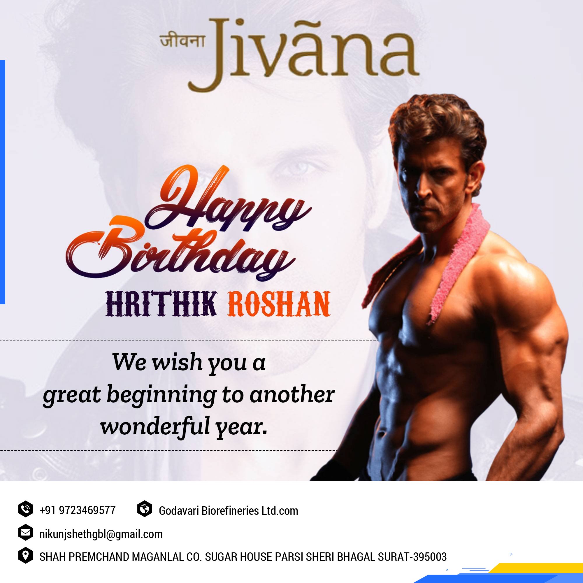 Happy Birthday to Hrithik Roshan. 
