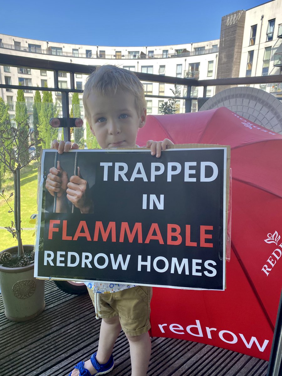Delighted to see #Redrow being hit in the pocket over the #BuildingSafetyCrisis - they clearly value profits over the safety of their customers. We are trapped in an unsafe &amp; unsellable #Redrow property - the ‘free’ umbrella that came with it is worth more than the flat!! 😡😡😡