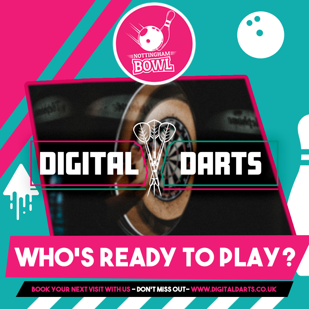 NottinghamBowl's tweet photo. If you're looking for something different to entertain your squad this week then why not try our Digital darts? 🎯

Have some friendly competition by getting booked in for an hour of darts for only £10 🤩

https://t.co/CVEsAG219P

#NottinghamBowl #Bowling #Nottingham #DiscoDarts https://t.co/s9qeY7Wyg3