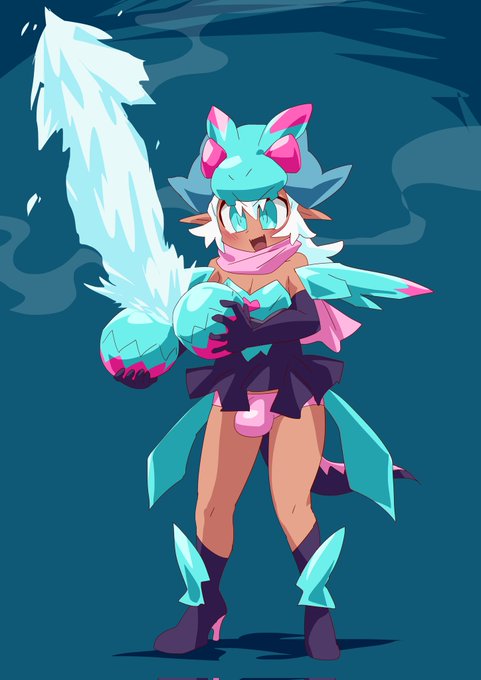 キュアバイス バリッドレックスゲノム。冷気を操る能力を持ち、氷の剣を作り出すといった芸当も可能になった。 #キュアライダー #ライダー少女 (?) 