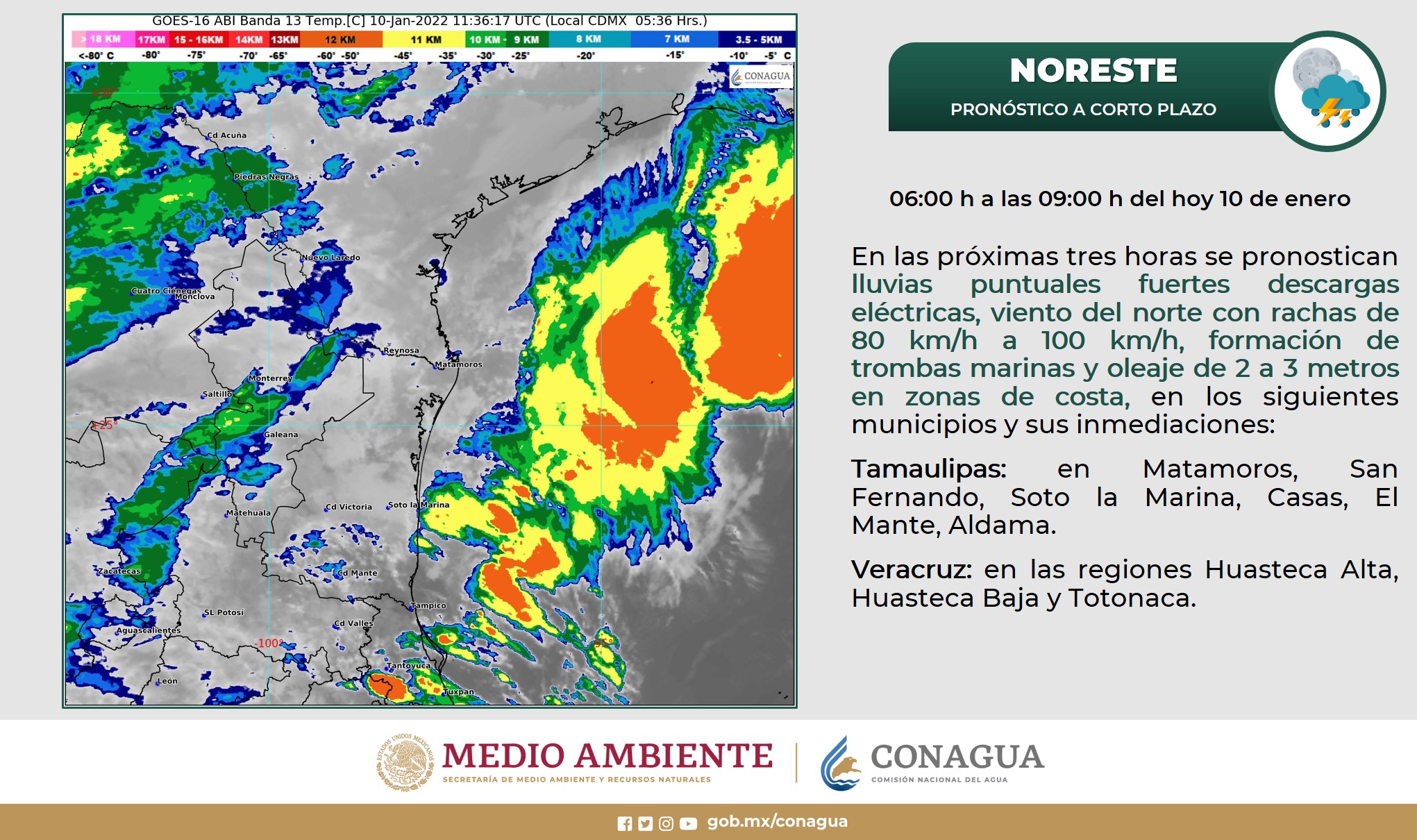 Clima en Tamaulipas. Pronóstico del tiempo hoy 10 de enero 2022 Grupo