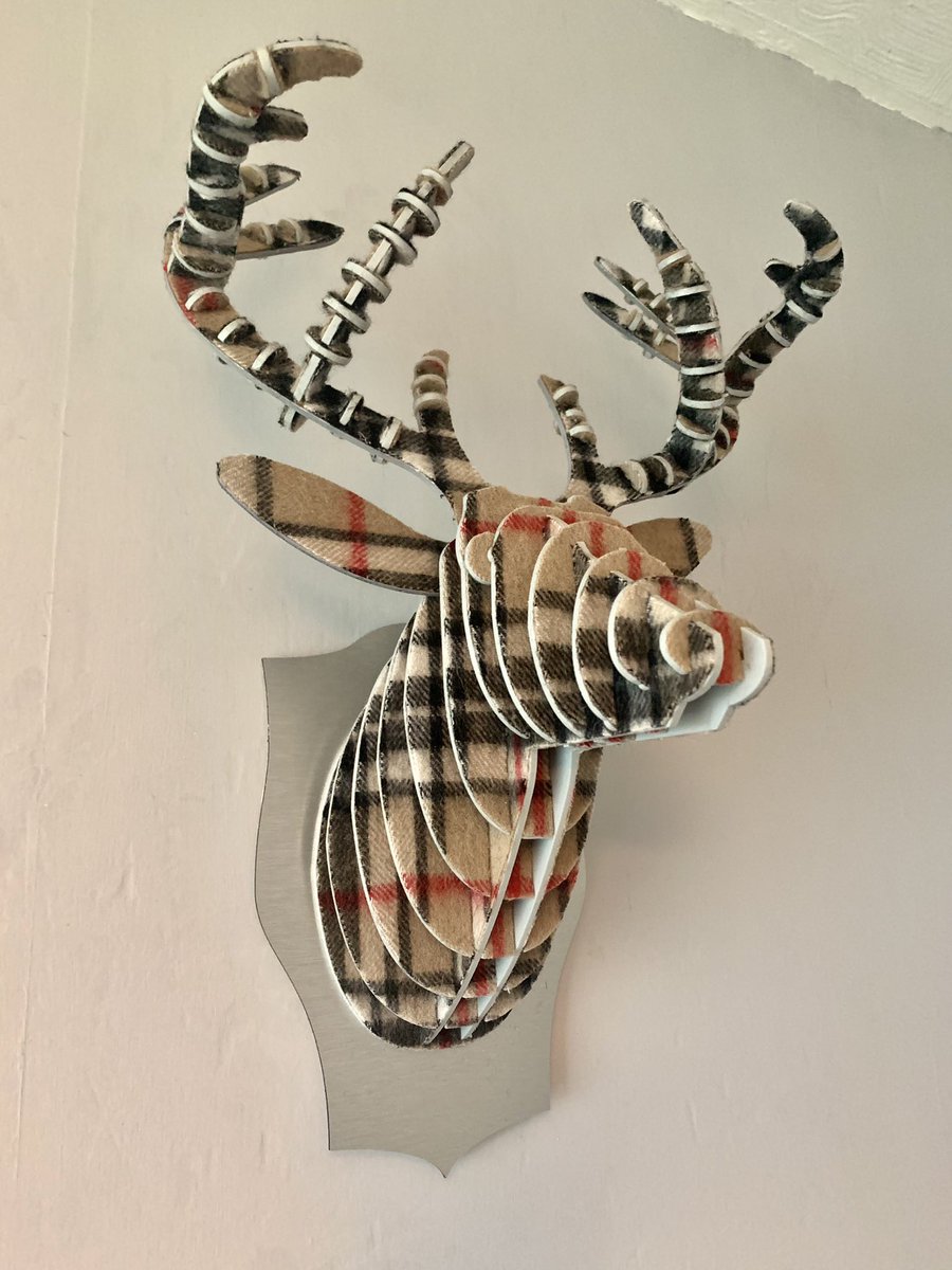 My latest stag head clad in Camel Thomson design made famous by Burberry.