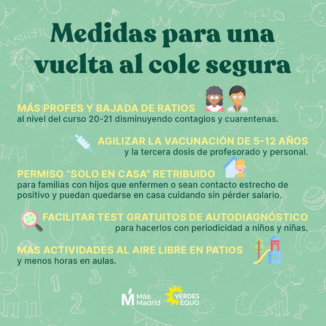 Os proponemos una vuelta segura a los colegios, para vuestros hijos/as. 
👩‍🎓💉👨‍🎓 #DebatAssum21 #VueltaAlCole #Seguros