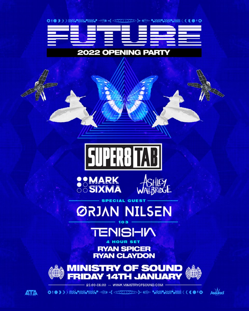 FUTURE (@thefutureldn) on Twitter photo <a href="/thefutureldn/">FUTURE</a> 2022 Opening Party this Fri 14th January with <a href="/Super8Tab/">Super8 & Tab</a>, <a href="/marksixma/">Mark Sixma</a>, <a href="/AshWallbridge/">Ashley Wallbridge</a> & Special Guest <a href="/orjan_nilsen/">Ørjan Nilsen</a>!
<a href="/tenishiamusic/">Tenishia</a> will be doing an exclusive 4 hour DJ set in the 103.
Tickets are still available here: bit.ly/3f5GVcP <a href="/thefutureldn/">FUTURE</a> 2022 Opening Party this Fri 14th January with <a href="/Super8Tab/">Super8 & Tab</a>, <a href="/marksixma/">Mark Sixma</a>, <a href="/AshWallbridge/">Ashley Wallbridge</a> & Special Guest <a href="/orjan_nilsen/">Ørjan Nilsen</a>!
<a href="/tenishiamusic/">Tenishia</a> will be doing an exclusive 4 hour DJ set in the 103.
Tickets are still available here: bit.ly/3f5GVcP