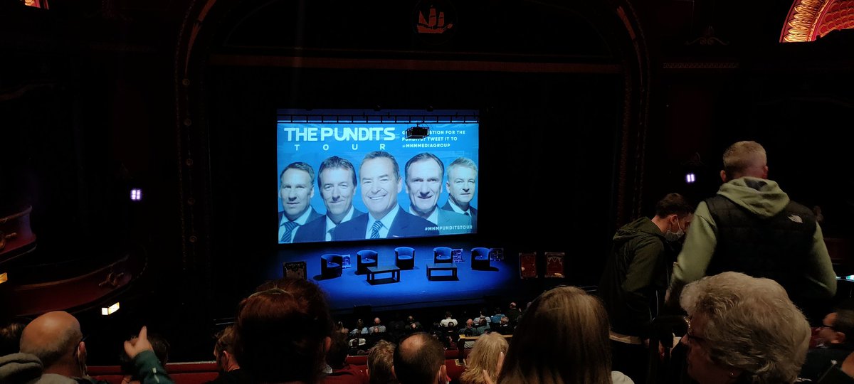 PeteBlay's tweet photo. Great night at the @mayflower Southampton last night to watch the Soccer Saturday boys back together again!! 
@mattletiss7 @PaulMerse  @JeffStelling @Phil_Thompson4 and @CharNicholas10 
Great entertainment guys. Highly recommended. 🙌
⚽️🎤😂 https://t.co/KESDFY77cf