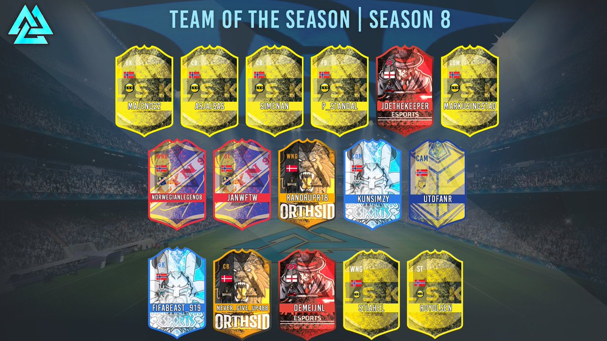 TOTS - S8
Wp to the players from @LSKxLIFesport <a href="/BaitmenE/">Baitmen eSports</a> <a href="/Lyn1896Esport/">Lyn 1896 Esport</a> <a href="/RagnarokEsport4/">Ragnarok Esport</a> <a href="/billefjord/">Billefjord Esport</a> <a href="/NorthsideEsport/">Esport Northside</a>