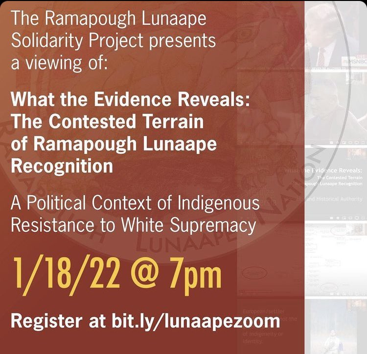 Ramapough Lunaape Solidarity - Project Political Education Event
Jan 18, 2022 07:00 PM

us06web.zoom.us/meeting/regist…