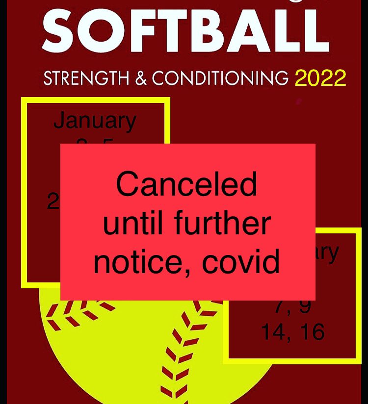 Sorry ladies. Check Instagram <a href="/TDHSsoftball/">Thomas Dale High School: Softball</a> for workouts.