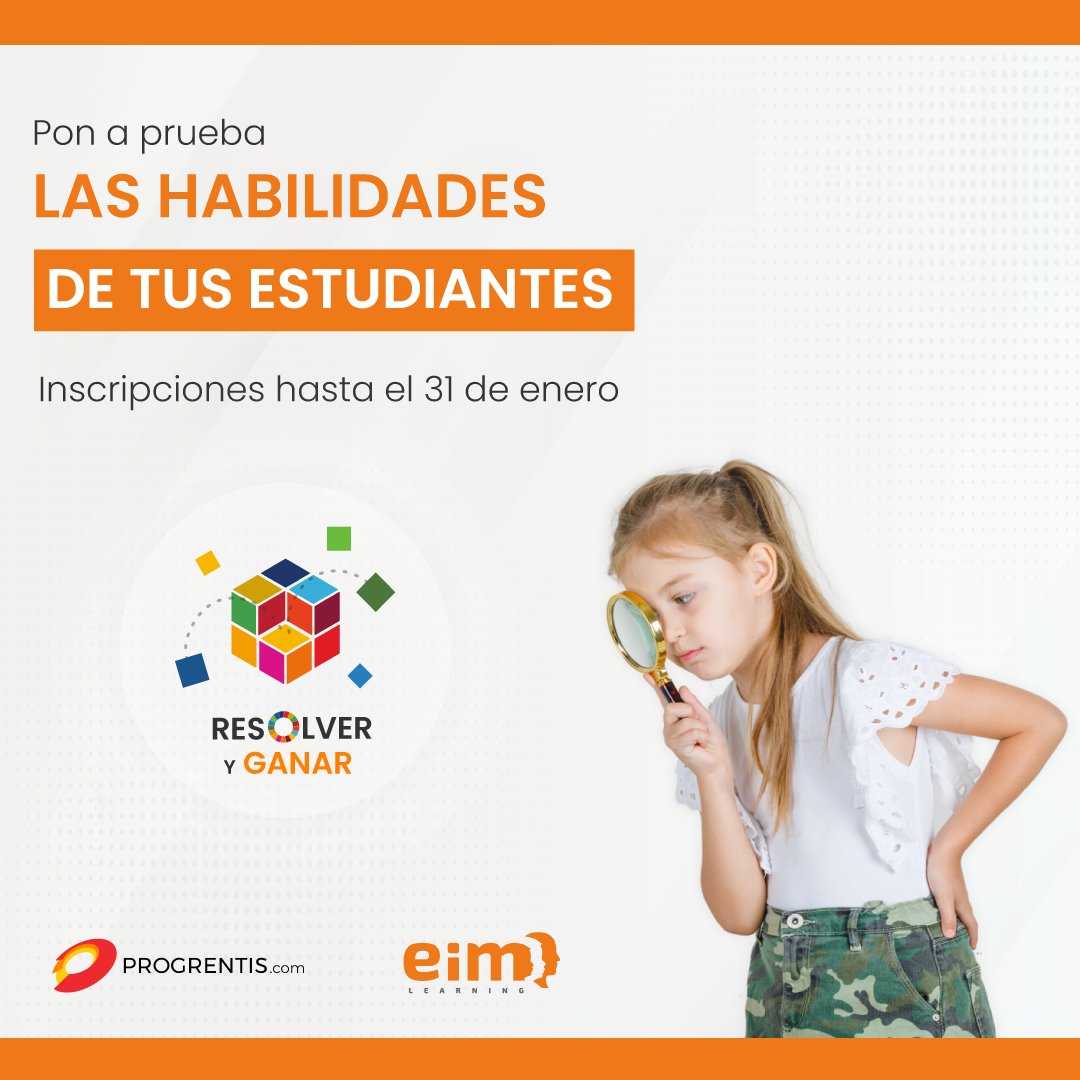 🎉¡Inscripciones abiertas!🤩

 📣Participa con tus estudiantes en Resolver y Ganar, un nuevo concurso de resolución de problemas, en el que pondremos a prueba las habilidades de Lógica, comprensión o investigación digital de tus alumnos.💡

Inscripciones 👉eimlearning.com/resolver-y-gan…