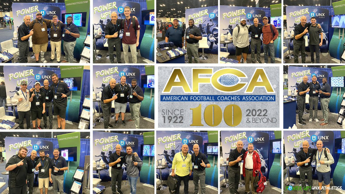 UNXinc's tweet photo. Awesome 1st day yesterday at the #2022AFCAConvention in San Antonio. Looking forward to an awesome Day 2 of the event! Stop by booth 1338 for one of our giveaways! See you soon! #AFCA2022 #PowerUp #SpecTak #TheBrick #WeAreAFCA #TeamUNX #OneTeamOneDream #UNXathletics @WeAreAFCA https://t.co/UdmmbxdEJa