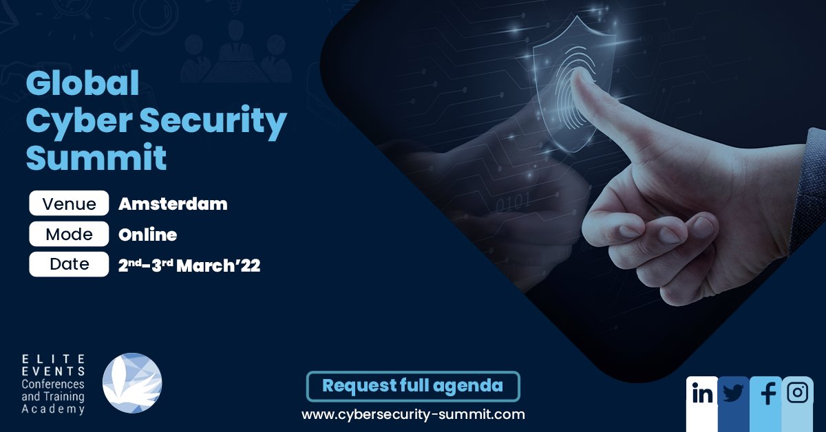 The Global Cyber Security Summit discusses the importance of tackling the #cybersecurity issues that arise as companies adapt to the work-from-home model. Visit our website for more details.

#EliteEvents #conference #summit #industryexpert #networkingy #GlobalCyberSecurity