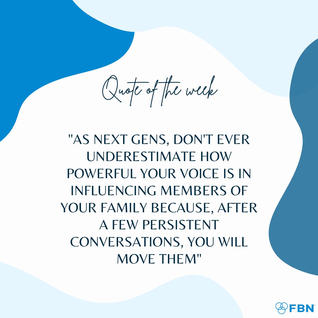 This year, we will more than ever celebrate the voice of our next gens as the NxG community will celebrate its 20th anniversary! Stay tuned 🔥 #quoteoftheweek #NextGen #FBN #FamilyBusiness