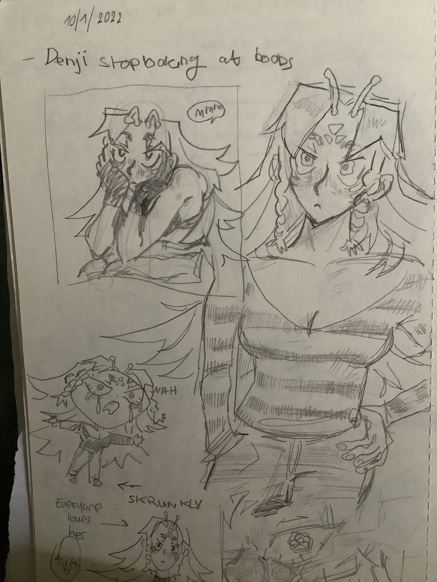 Athalia doodles I did at school, also read chainsaw man chapter one and my conclusion is there #oc #originalcharacter 