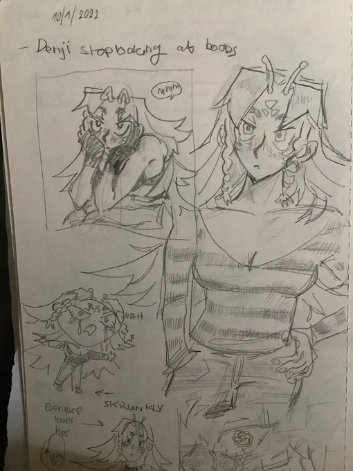 Athalia doodles I did at school, also read chainsaw man chapter one and my conclusion is there #oc #originalcharacter 