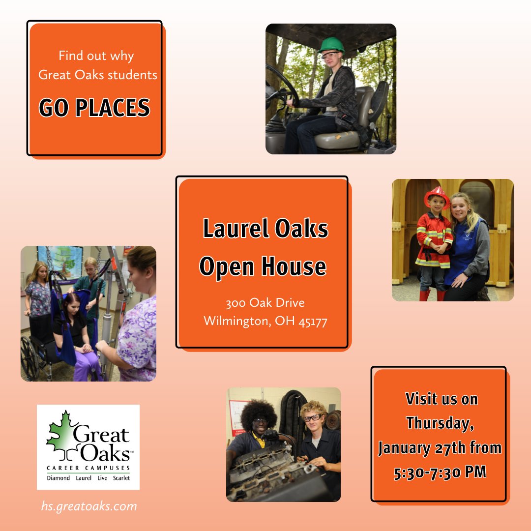Laurel Oaks is hosting an open house on January 27th for interested students. This is a great opportunity for parents and students to see first-hand the opportunities that Oaks has to offer!