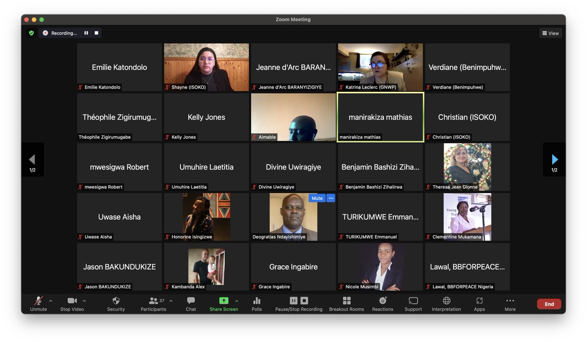 👉Thank you M Mathias for joining the #YWL virtual forum today on behalf of the government of Burundi and sharing reflections about what #UNSCR2250 and #YPS mean for Burundi 🇧🇮

#Youth4Peace #YoungWomenLead