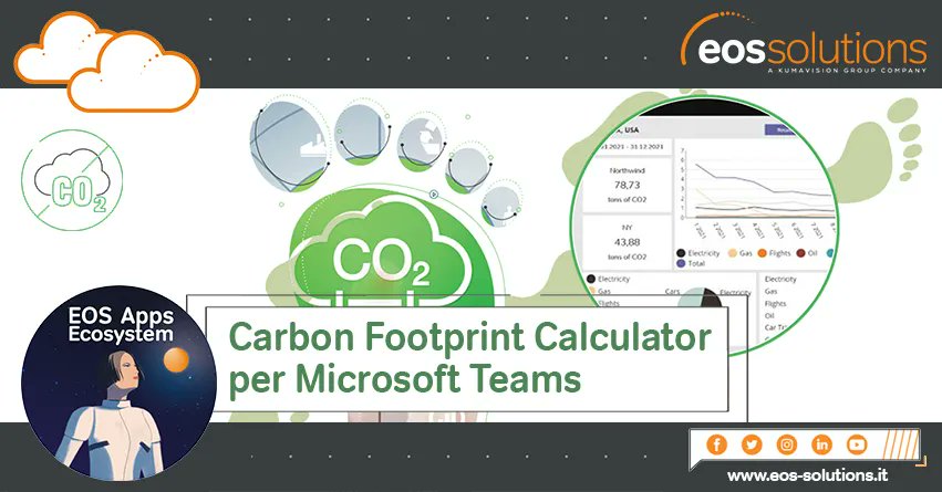 eossolgroup's tweet photo. EOS Solutions, da sempre attenta ai temi della sostenibilitร ambientale ๐ mette a disposizione Carbon Footprint Calculator, app gratuita per Microsoft Teams per calcolare le emissioni dell'azienda: https://t.co/NILJuul4p4 ๐ท๏ธ #sustainability #ambiente #CarbonFootprint #EosApps https://t.co/LLy86KQxF7