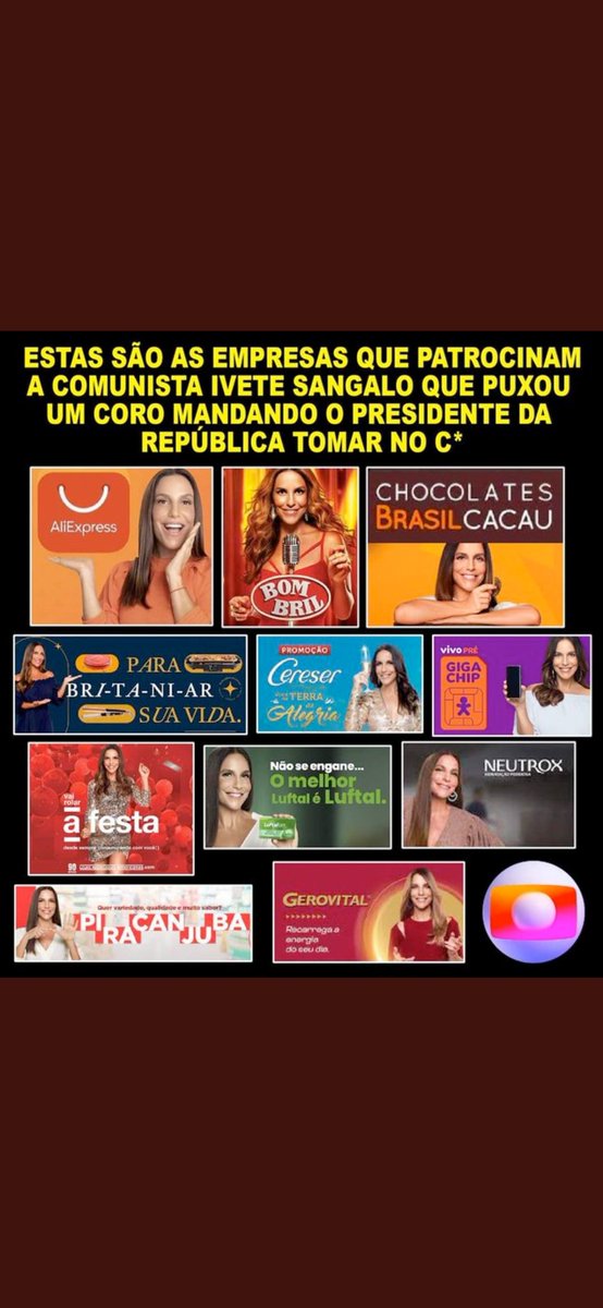 RandiAtilio's tweet photo. #Ivetesangalovaitomarnocoll 

Vá morar fora do Brasil Ivete!!! https://t.co/7OHkpb932D