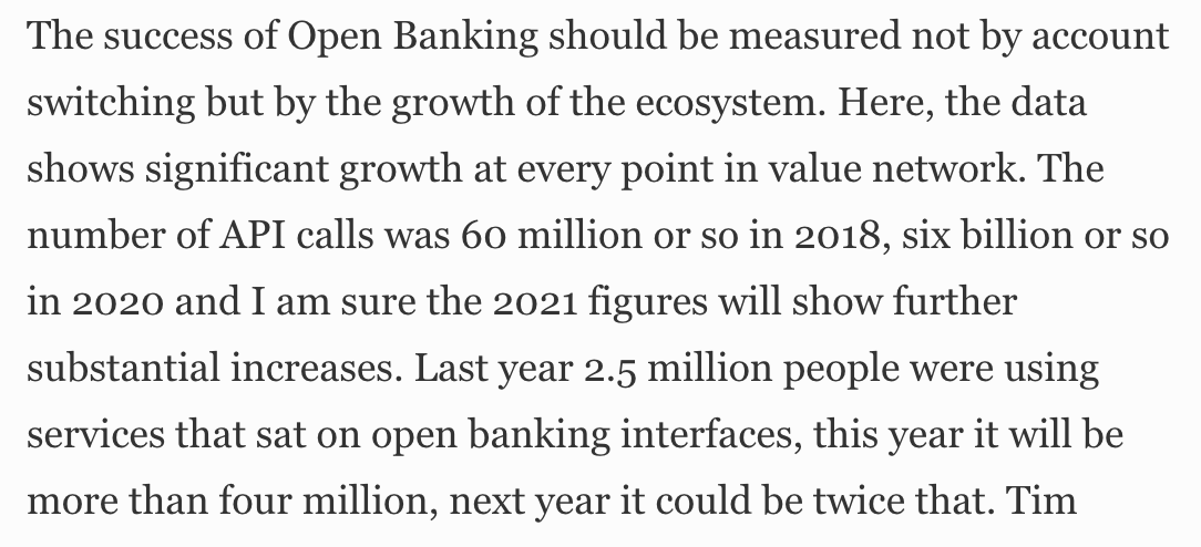 Here's <a href="/dgwbirch/">Dave "Someone you trust is one of us" Birch</a> with some thoughts on the value and impact of (UK) open banking. I agree with David. forbes.com/sites/davidbir…
