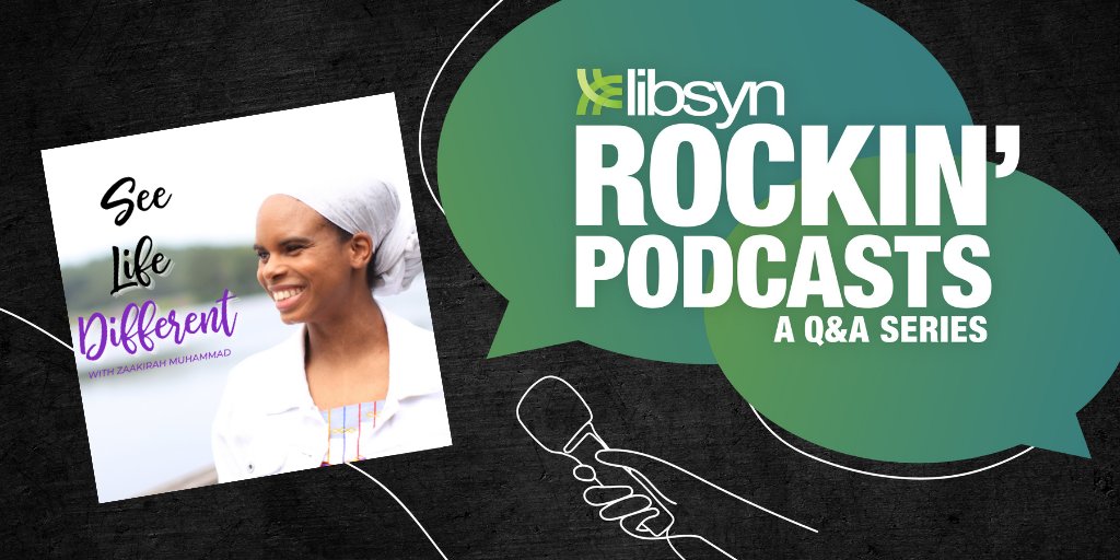 libsyn's tweet photo. It is our Rockin' Libsyn Podcast! So proud to be highlighting the powerful podcast See Life Different. Take a moment to get to know Zaakirah and her amazing work! 

https://t.co/lcJTcCMsy7 https://t.co/4oMxhQTizI