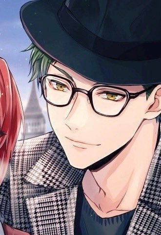 male focus 1boy hat green hair one eye closed glasses gloves  illustration images