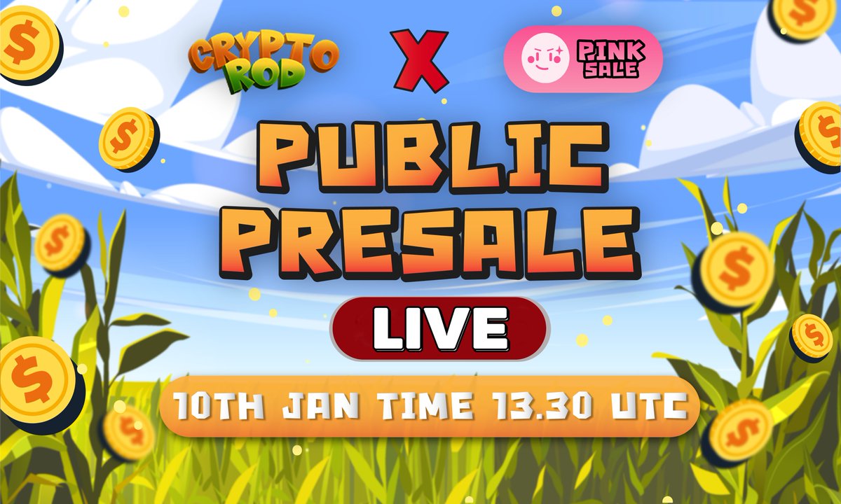 🚀🔥RCOIN PRESALE - LIVENOW🔥🚀
💎Launch: Pinksale
🌐Web: cryptorod.io
🔹 Join Telegram Group : t.me/cryptorodnft

🚀JOIN PRESALE > bit.ly/3f0EXue

⏰ Starts From: 10th January, 2022 Time: 13.30UTC
🎯 SoftCap: 175 BNB 🎯 Hardcap: 350 BNB
#bsc #ido #NFT