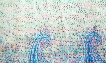 Silk Kantha Scarf Neck Wrap Stole Dupatta Stitched Embroidered Scarf Veil Boho  KE79