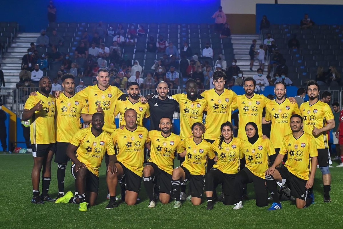 FfP_Global's tweet photo. @FfP_Global as Legacy Partners with @DubaiCares of the UAE All Stars Match at Expo 2020 Dubai, were honoured to be part of such a fantastic day full of iconic players and #FootballersforPeace 🔝⚽️ ☮️ 

#UAEAllStars #FootballforPeace https://t.co/M3TtnWSEph