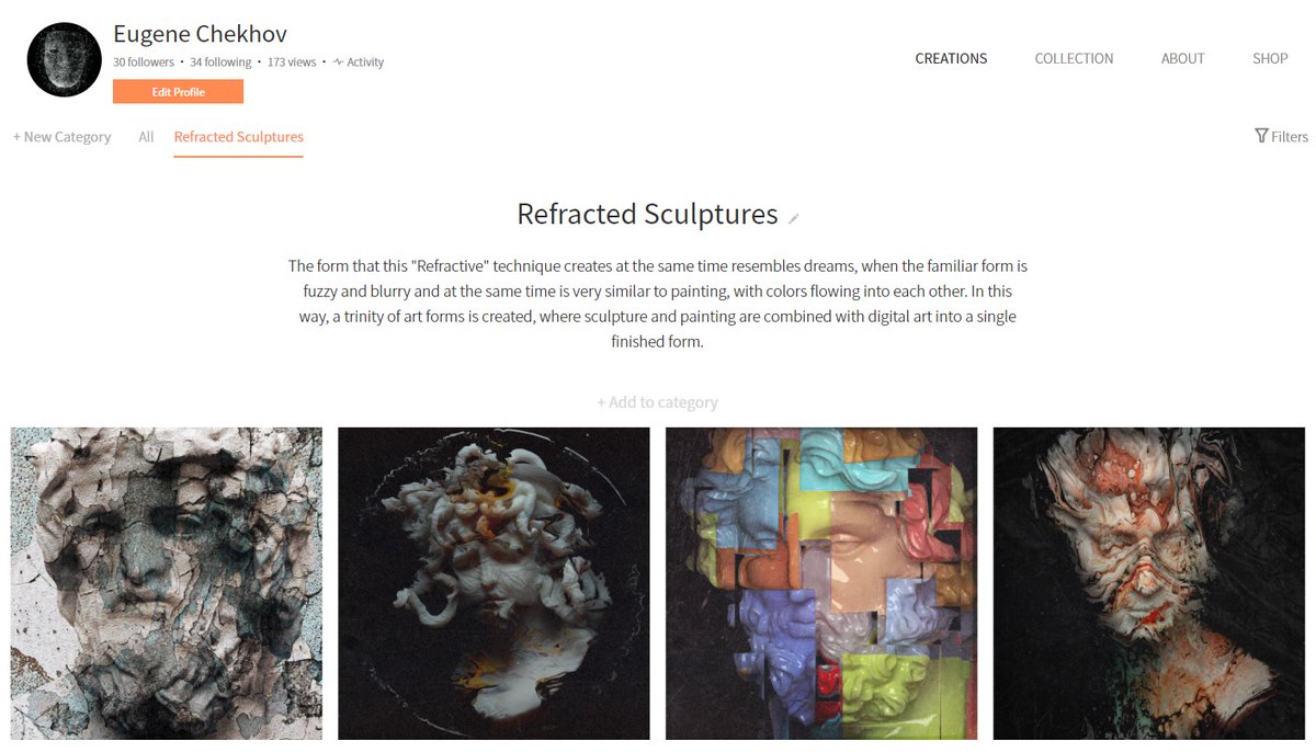 "Refracted Sculptures" by Eugene Chekhov on MakersPlace