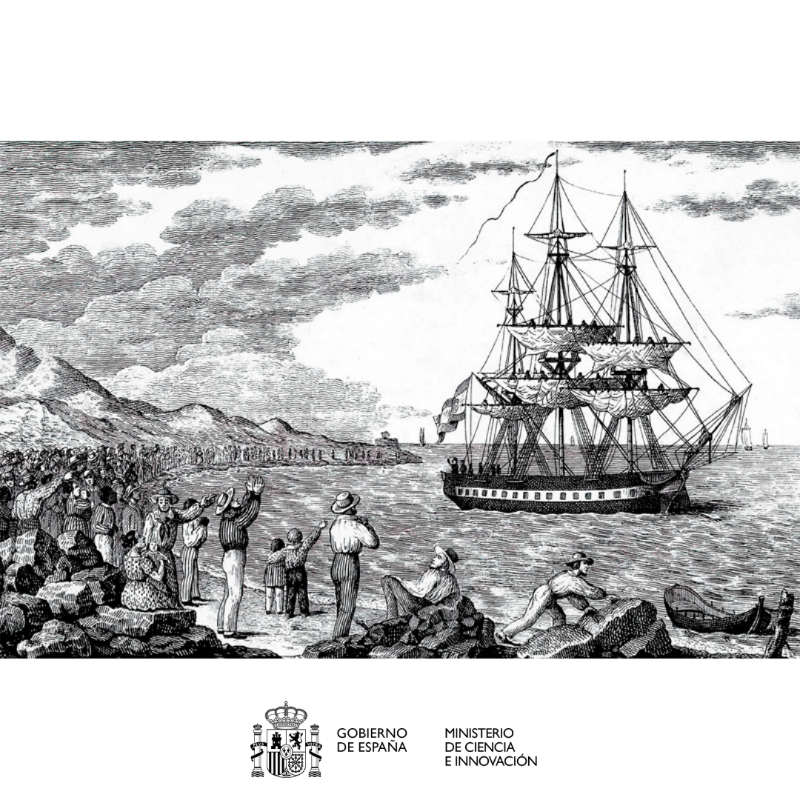 CienciaGob's tweet photo. ⛵ La Expedición de Balmis fue la primera campaña global de vacunación: llevó la vacuna de la viruela a América y Asia en los cuerpos de 22 niños.

📖 Un cómic y un libro recrean esta gesta de la medicina española.