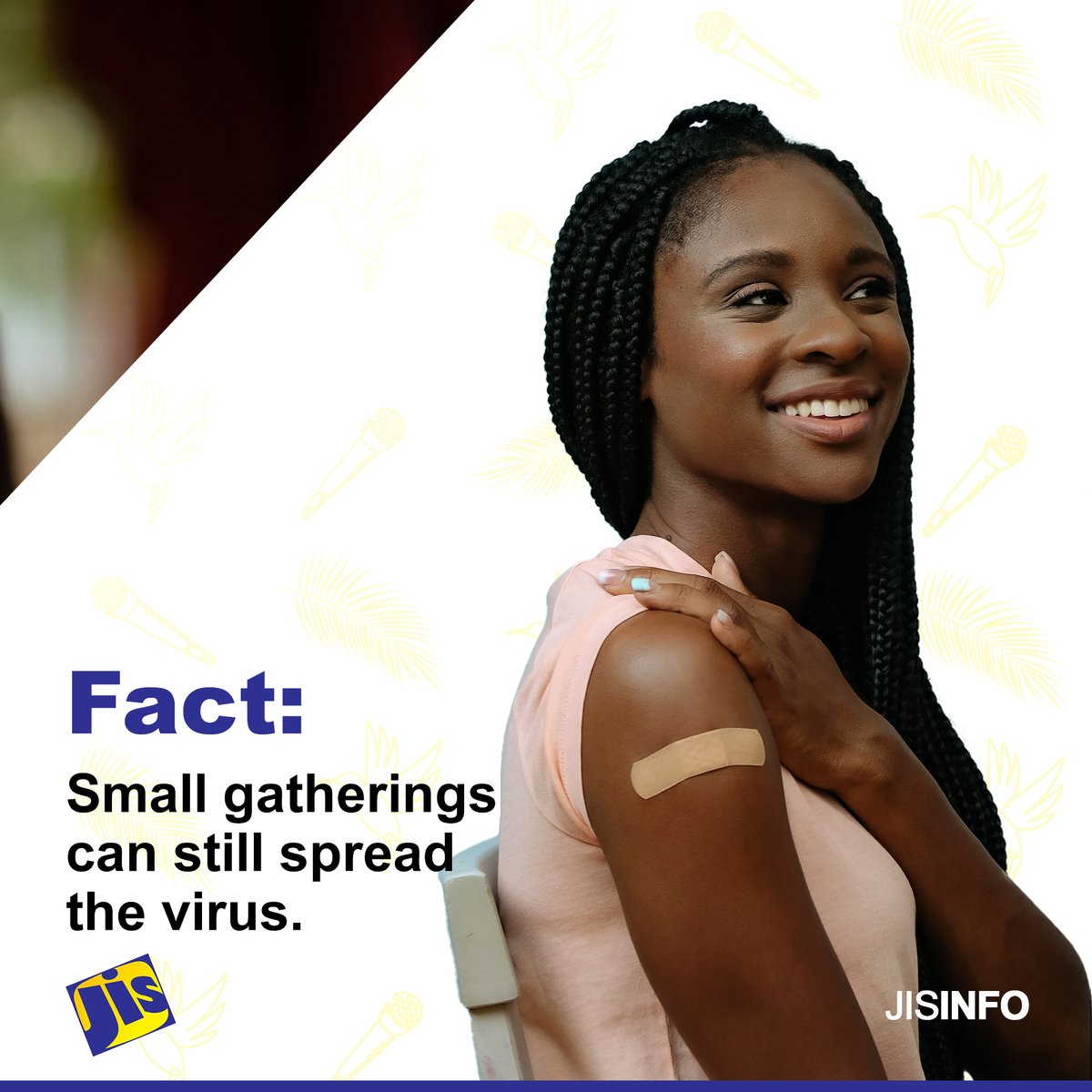 The virus does not discriminate. Whether large or small, a gathering can lead to the spread of the virus. Accept the facts. Get the vax. Let’s help Jamaica meet its target. 

Get vaccinated and get back to life.