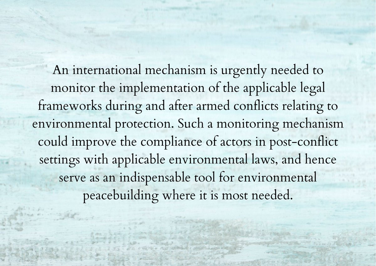 If we want to protect the environment throughout the cycle of conflicts we need:
1) Stronger laws.
2) More effective implementation.
And if you want more effective implementation, argue @StavrosPantazo1 and @MaraTignino, you need effective monitoring. #PERAC 