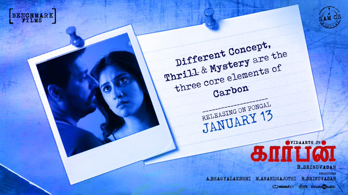 Vtv Ganesh ๐๐ (@ganesh_vtv) on Twitter photo Different concept, thrill & mystery are the three core elements of #Carbon
#CarbonFromJan13
Directed by <a href="/dirsrini/">Sreenivasan</a>
<a href="/vidaarth_actor/">Vidaarth</a> <a href="/Dhanyabee/">dhanya balakrishna</a> <a href="/SamCSmusic/">๐๐๐ ๐ ๐</a> <a href="/ATJOTHI/">Anandhajothi</a> <a href="/Cinemainmygenes/">Editor PraveenKl</a> <a href="/Kannan_Kanal/">kanal kannan</a> <a href="/kivis4323/">Vijisatish</a> <a href="/thinkmusicindia/">Think Music</a> <a href="/donechannel1/">Done Channel</a> @CtcMediaboy Different concept, thrill & mystery are the three core elements of #Carbon
#CarbonFromJan13
Directed by <a href="/dirsrini/">Sreenivasan</a>
<a href="/vidaarth_actor/">Vidaarth</a> <a href="/Dhanyabee/">dhanya balakrishna</a> <a href="/SamCSmusic/">๐๐๐ ๐ ๐</a> <a href="/ATJOTHI/">Anandhajothi</a> <a href="/Cinemainmygenes/">Editor PraveenKl</a> <a href="/Kannan_Kanal/">kanal kannan</a> <a href="/kivis4323/">Vijisatish</a> <a href="/thinkmusicindia/">Think Music</a> <a href="/donechannel1/">Done Channel</a> @CtcMediaboy