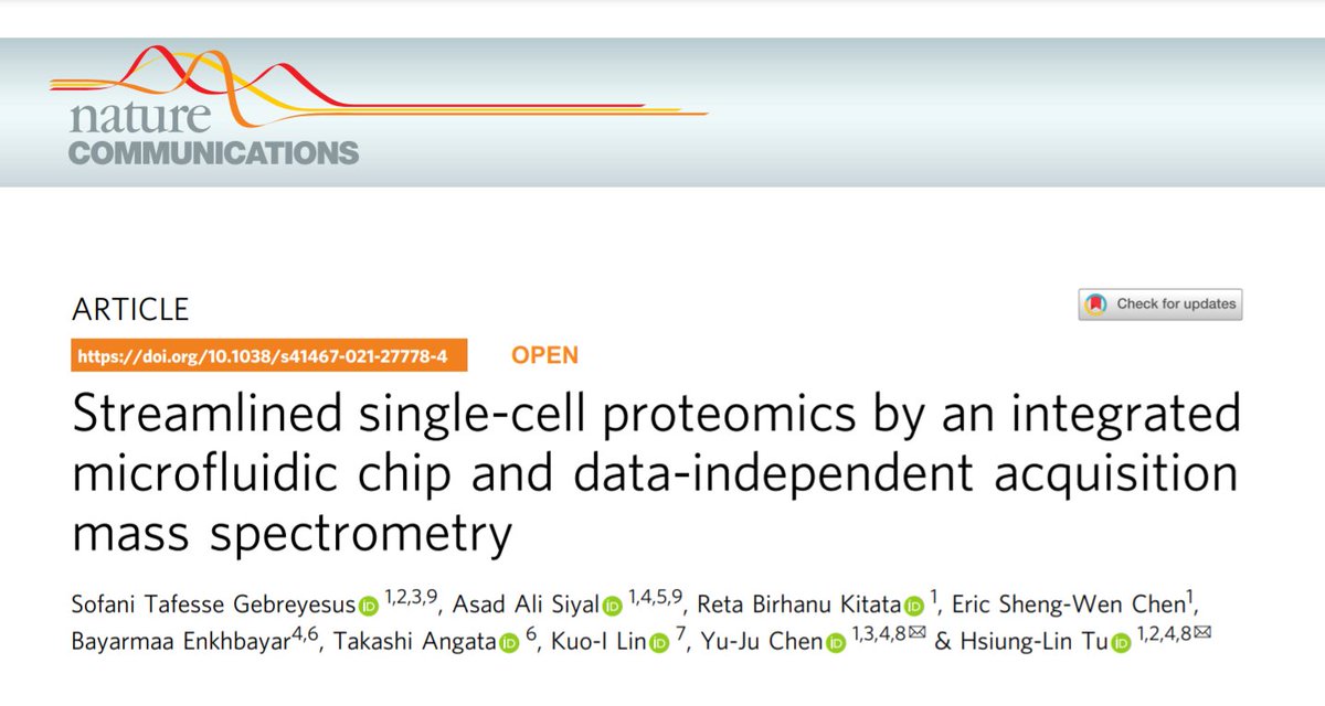Super excited to share our research work on Single-cell Proteomics (SCP) published in Nature Communications.

nature.com/articles/s4146…

Thanks everyone for their great support!

What a great start to the new year!

#singlecellproteomics
#massspectrometry
#proteomics
#SCP2022