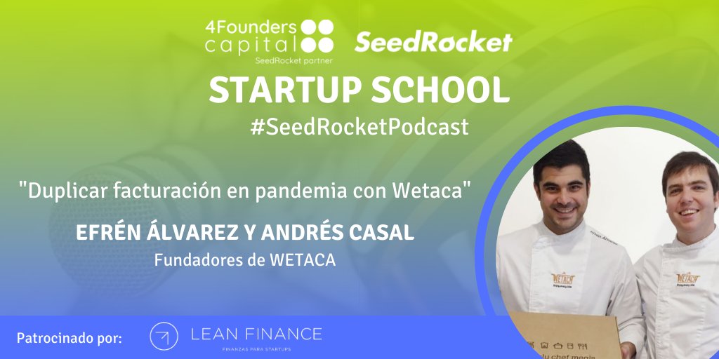 SeedRocket (@seedrocket) on Twitter photo ¿Conoces @wetacaES? Esta startup española, #SeedRocketAlumni, no deja de crecer, incluso en plena pandemia. ¡Escucha ya su historia y las claves de su éxito en el último episodio del #SeedRocketPodcast!
🎙️seedrocket.com/podcast/
🚀<a href="/andrescasalgoi/">Andrés Casal</a> <a href="/efrenalvarezf/">Efrén Álvarez</a> <a href="/jemonleon/">jesus monleon</a> ¿Conoces @wetacaES? Esta startup española, #SeedRocketAlumni, no deja de crecer, incluso en plena pandemia. ¡Escucha ya su historia y las claves de su éxito en el último episodio del #SeedRocketPodcast!
🎙️seedrocket.com/podcast/
🚀<a href="/andrescasalgoi/">Andrés Casal</a> <a href="/efrenalvarezf/">Efrén Álvarez</a> <a href="/jemonleon/">jesus monleon</a>