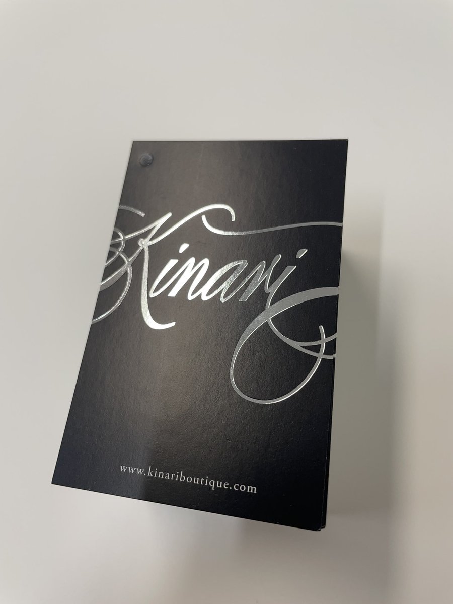 Rhino Print & Design (@rhinopds) on Twitter photo Product tags we printed recently for <a href="/Kinari_boutique/">Kinari Boutique</a> on 350gsm Silk & silver foiled logo. Finished with 3mm drill to hang. Product tags we printed recently for <a href="/Kinari_boutique/">Kinari Boutique</a> on 350gsm Silk & silver foiled logo. Finished with 3mm drill to hang.