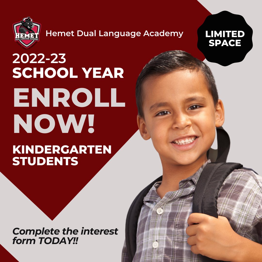 Kindergarten enrollment is now open!  This is your chance to set your child on a pathway to being bilingual, biliterate and bicultural.  Fill out our interest list now!  
forms.gle/pmheWQsF9yUHw2…
#HDLAtoros