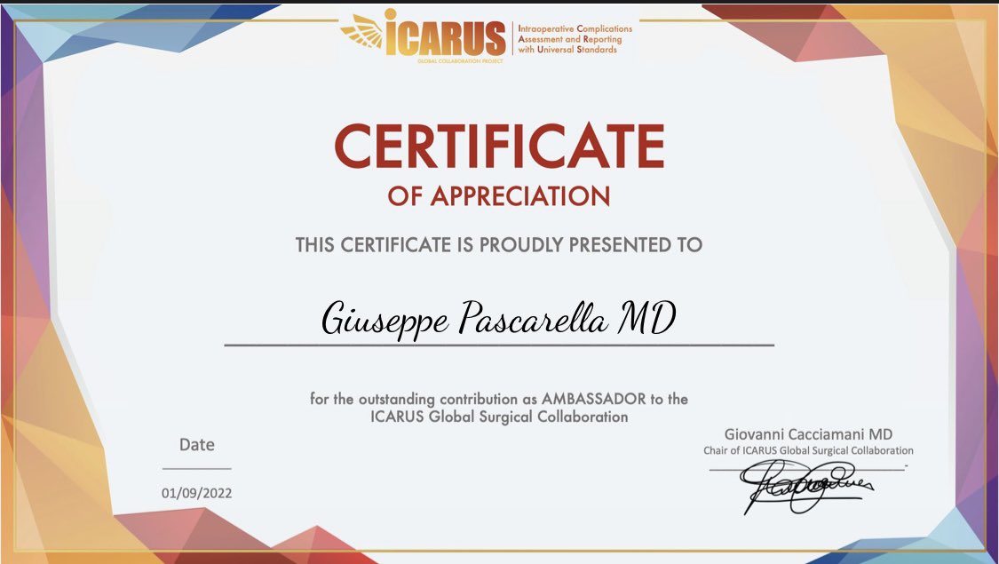 🚨Thrilled to be involved as <a href="/ICARUS_collab/">ICARUS Global Surgical Collaboration Project</a> #Ambassador for standardizing the assessment of #intraoperative adverse events to create a positive culture of reporting errors in #surgery &amp; #anesthesiology 
<a href="/Some4SurgeryIT1/">@Some4SurgeryITeam</a> @SoMe4Surgery