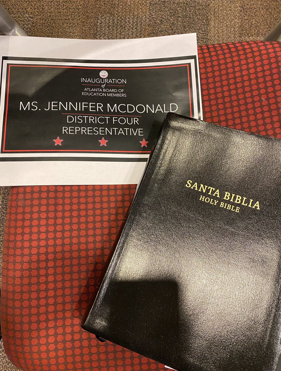I was honored to hold the Bible for my friend <a href="/JenforAps/">Jennifer, APS BOE D4</a> as she took her oath of office for <a href="/BOEAPS/">Atlanta Board of Education</a> . First and last time my derrière is featured on FB live!
