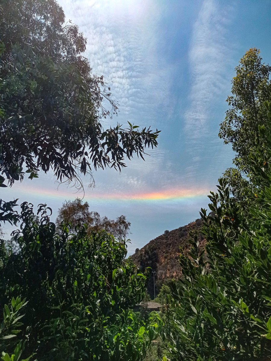 #nube #iridiscente sobre la RM, provocada por la distorsión de la luz de micro cristales de hielo en la atmósfera alta. 
<a href="/RedMeteoA/">Red MeteoAficionada</a>