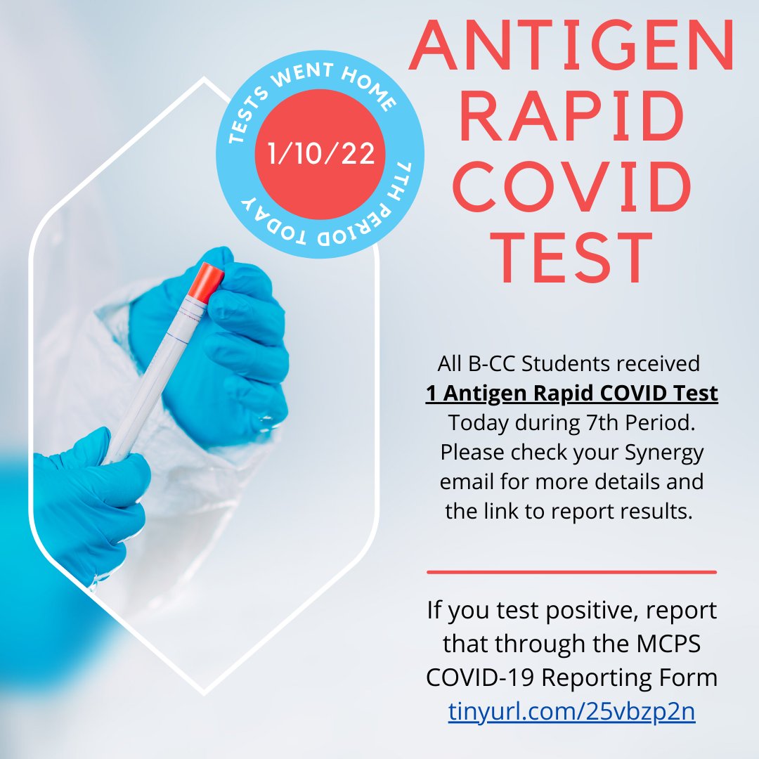 Bethesda-Chevy Chase High School (@officialbcchs) on Twitter photo Antigen Rapid COVID tests went home today with students. Check your synergy email for more details and the link to report results. <a href="/BCCclassof2022/">B-CC Class of 2022</a> <a href="/bccsga23/">BCC HS Class of 2023 SGA</a> <a href="/bccsga24/">BCC Class of 24</a> <a href="/bccsga2025/">bccsga2025</a> <a href="/BCCSGA/">B-CC SGA</a> Antigen Rapid COVID tests went home today with students. Check your synergy email for more details and the link to report results. <a href="/BCCclassof2022/">B-CC Class of 2022</a> <a href="/bccsga23/">BCC HS Class of 2023 SGA</a> <a href="/bccsga24/">BCC Class of 24</a> <a href="/bccsga2025/">bccsga2025</a> <a href="/BCCSGA/">B-CC SGA</a>