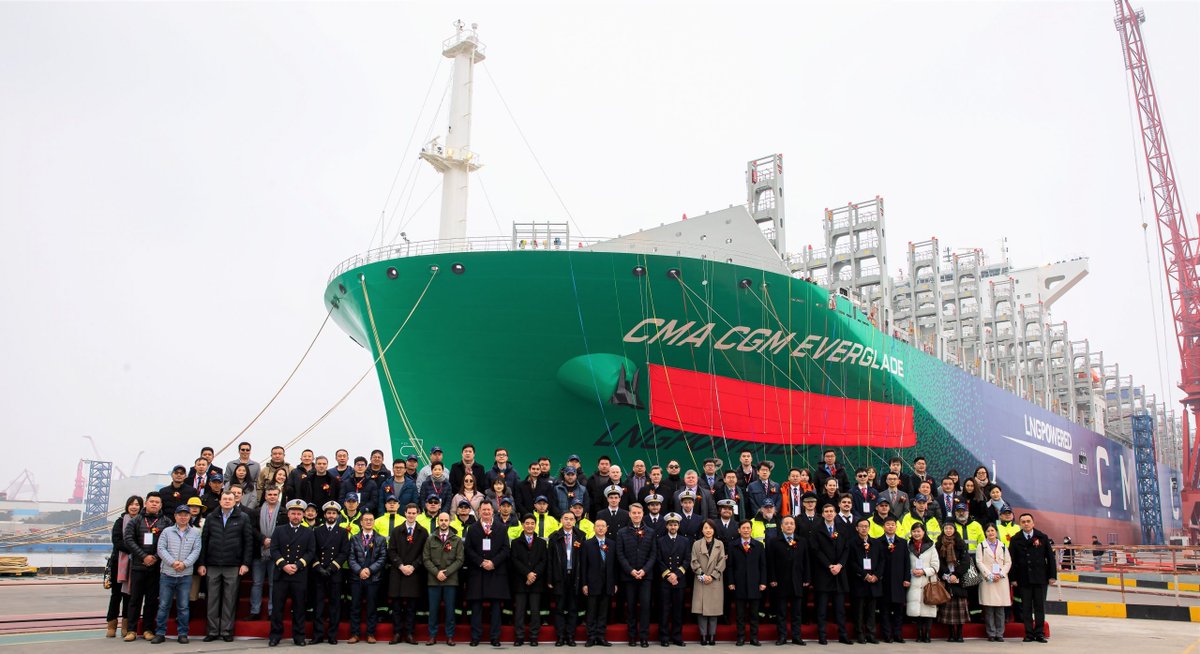 PortalPortuario's tweet photo. CMA CGM suma nuevo buque propulsado por GNL a su flota - https://t.co/Dr7cvdTIBn #CMACGM #Everglade #GNL #Portacontenedores https://t.co/c7ZUB1cSKh
